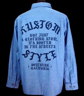 kustomstyle ॹ Ĺµ (KSLS2303) rooted in the streets long sleve work shirts  顼֥졼