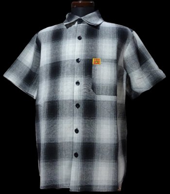 FB COUNTY エフビー カウンティ 半袖チェッカー フランネルシャツ (short sleeve checker flannel shirt) カラー：ホワイト×ブラック