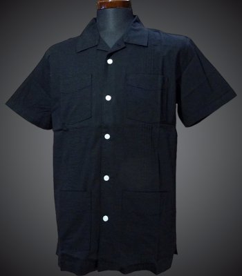 LoserMachine ルーザーマシーン 半袖キューバシャツ (GUAPO) guayabera short sleve shirts カラー：ブラック