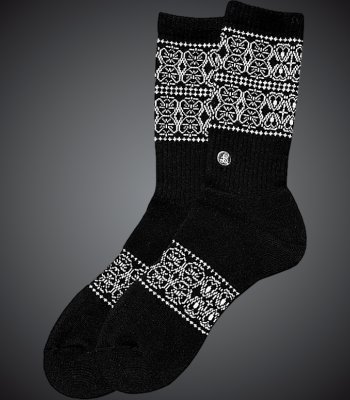 kustomstyle カスタムスタイル オリジナル ソックス (KSSOX-017BK) face card bandana line socks カラー：ブラック
