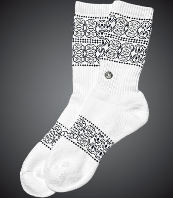 kustomstyle カスタムスタイル オリジナル ソックス (KSSOX-017WH) face card bandana line socks カラー：ホワイト