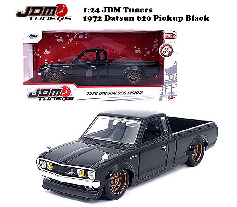 1/24ミニカー JADATOYS 1:24 JDM TUNERS 1972 Datsun 620 Pickup black 