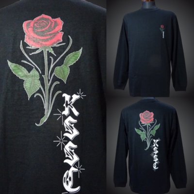 kustomstyle カスタムスタイル ロングスリーブTシャツ (KSTL2001BK) rose long sleve tee カラー：ブラック