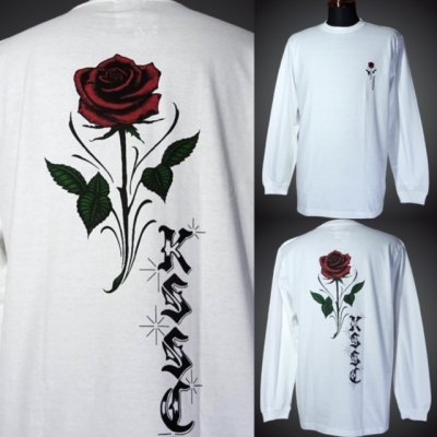 kustomstyle カスタムスタイル ロングスリーブTシャツ (KSTL2001WH) rose long sleve tee カラー：ホワイト