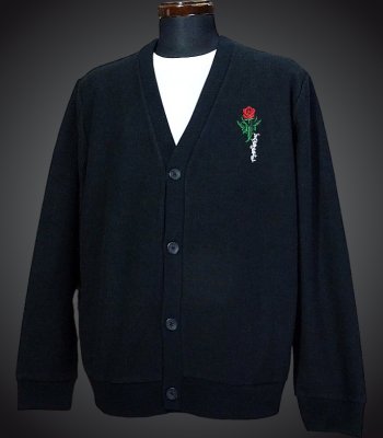 kustomstyle カスタムスタイル コーデュロイ カーディガン ( KSCD2001BK) rose‐color corduroy cardigan カラー：ブラック