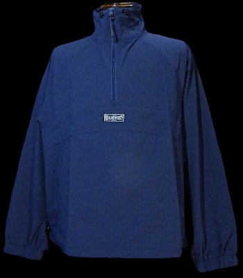 Real Minority リアルマイノリティー プルオーバージャケット (BOX LOGO) seersucke zipup jacket カラー：ネイビー