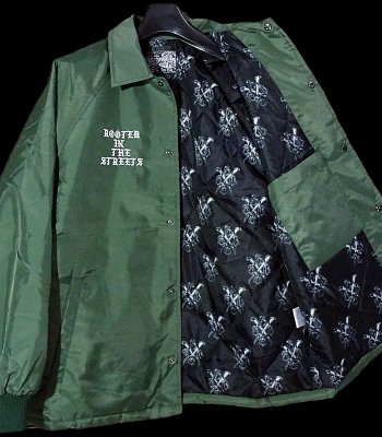 kustomstyle カスタムスタイル ナイロン ジャケット (KSHWJ2323OL) letterman nylon jacket カラー：オリーブ