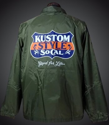 kustomstyle カスタムスタイル コーチジャケット (KSWB2401OL) good for life coach jacket カラー：オリーブドラブグリーン