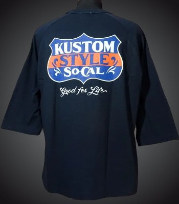 kustomstyle カスタムスタイル 3/4スリーブラグランTシャツ (KST2401NY7) good for life raglan sleeve tee カラー：ネイビー