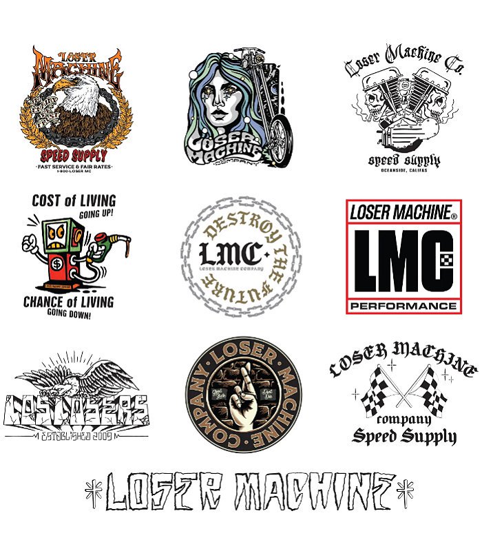 LOSER MACHINE ステッカー10Pセット | LMC STICKER PACK X - ZAP  西海岸系ストリートファッションのセレクトショップ