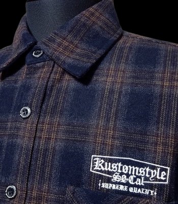 kustomstyle  ĥ㥱å (KSHWJ2418BKWI) supreme quality 24 check shirts jacket 顼֥å/磻å