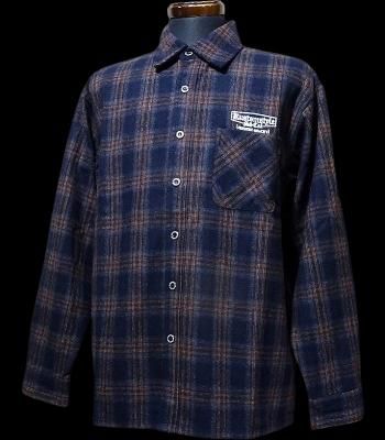 kustomstyle ウール シャツジャケット (KSHWJ2418BKWI) supreme quality ’24 check shirts jacket カラー:ブラック/ワインレッド