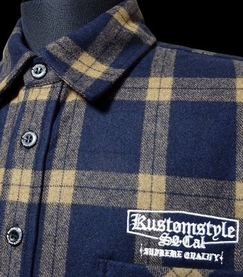 kustomstyle  ĥ㥱å (KSHWJ2418BKTAN) supreme quality 24 check shirts jacket 顼֥å/