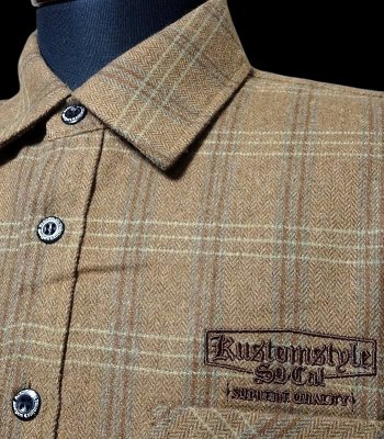 kustomstyle  ĥ㥱å (KSHWJ2418LTBR) supreme quality 24 check shirts jacket 顼饤ȥ֥饦