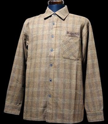 kustomstyle ウール シャツジャケット (KSHWJ2418LTBR) supreme quality ’24 check shirts jacket カラー:ライトブラウン