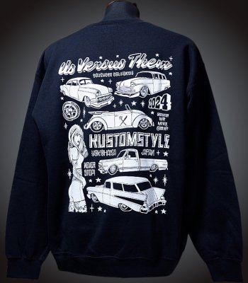 kustomstyle  US VERSUS THEM 롼ͥå åȥȥ졼ʡ 8.0oz ΢ (KSUVT010PGY)  crew sweat shirts 顼֥å