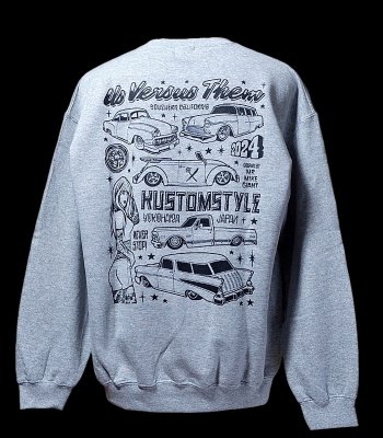 kustomstyle  US VERSUS THEM 롼ͥå åȥȥ졼ʡ 8.0oz ΢ (KSUVT010SWGY)  crew sweat shirts 顼졼