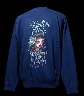 kustomstyle 롼ͥå åȥȥ졼ʡ10oz΢ϥѥ (KSSW2406NY) lagrimas de vario  sweat shirts 顼ͥӡ