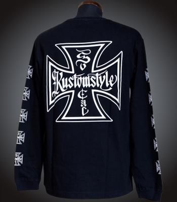 kustomstyle 󥰥꡼T (KSTL0303BK) iron cross long sleve T-shirts 顼֥å