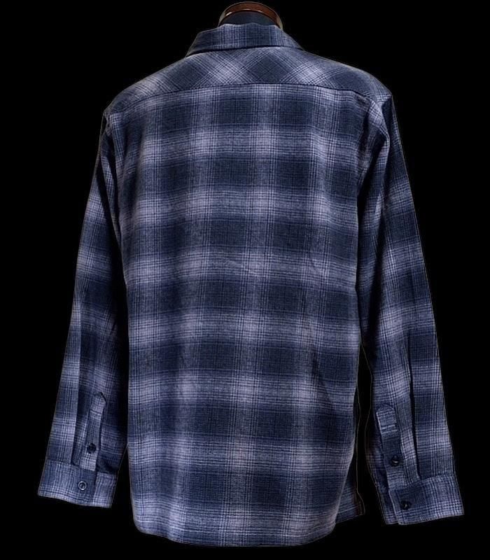 BLUCO ブルコ 長袖オンブレチェック フランネルシャツ (OMBRE CHECK