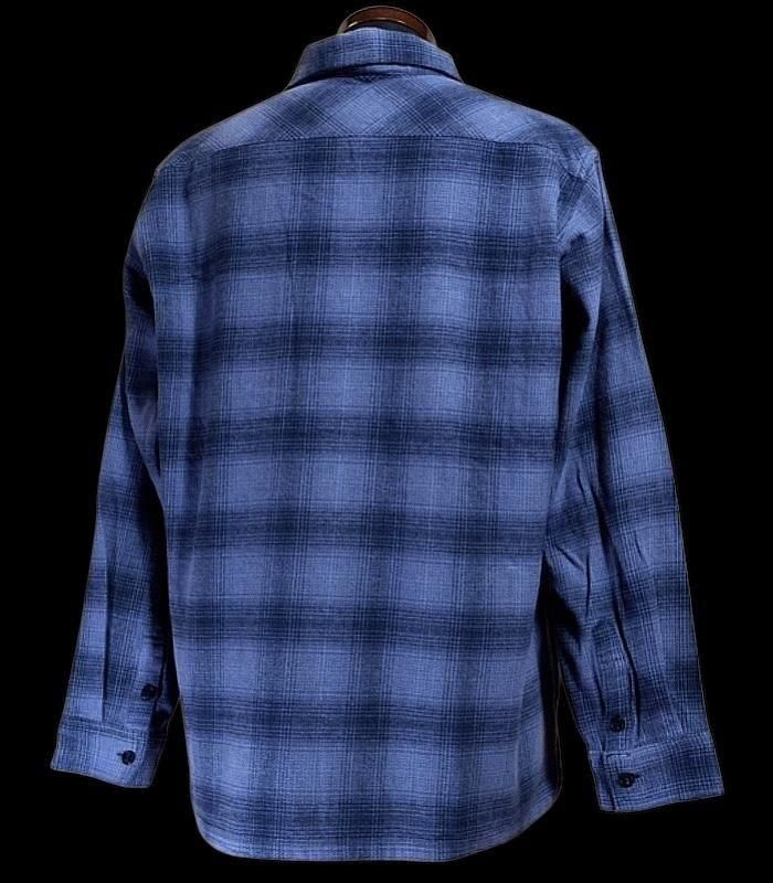 BLUCO ブルコ 長袖オンブレチェック フランネルシャツ (OMBRE CHECK