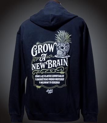 kustomstyle åץå åȥѡ 8.4oz ΢ (KSP2519BK) grow a new brain- zip up hoodie 顼֥å
