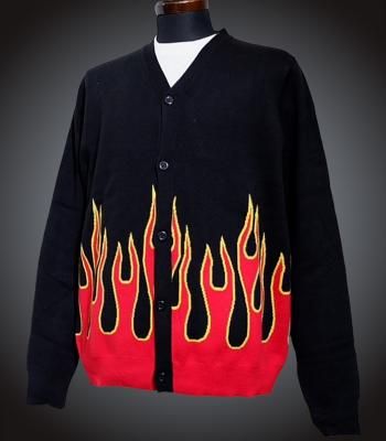Cookman åޥ ǥ (Knitted Cardigan Flame Black) 顼֥åߥå