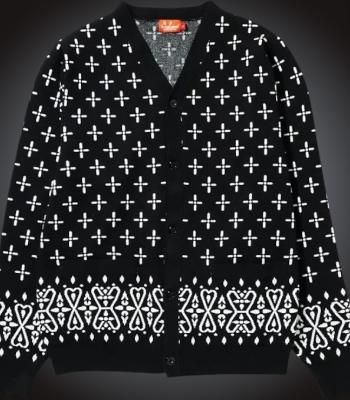 Cookman åޥ ǥ (Knitted Cardigan Bandanna Cross Black) 顼֥åߥۥ磻