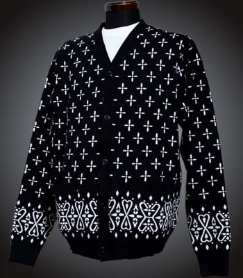 Cookman åޥ ǥ (Knitted Cardigan Bandanna Cross Black) 顼֥åߥۥ磻