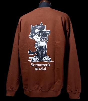 kustomstyle 롼ͥå åȥȥ졼ʡ 8.4oz ΢ (KSSW2502BR) the cat crew sweat shirts  顼֥饦