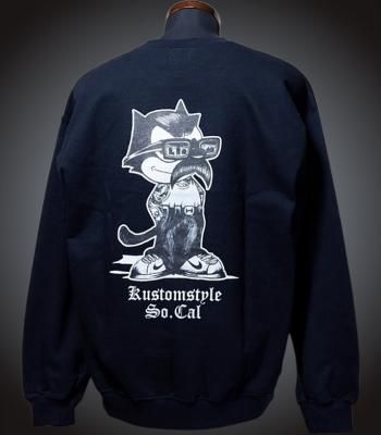 kustomstyle 롼ͥå åȥȥ졼ʡ 8.4oz ΢ (KSSW2502BK) the cat crew sweat shirts  顼֥å