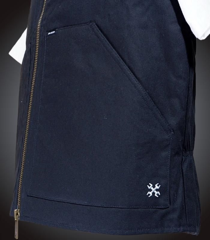 新品　BLUCO ダークインディゴ ベスト F BLUCO ブルコ リブカラーベスト (RIB COLLAR DUCK VEST) カラー