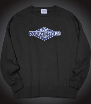kustomstyle 롼ͥå åȥȥ졼ʡ 10oz΢ (KSSW1916BK) soup up & restyling crewneck sweat 顼֥å