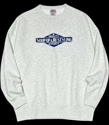 kustomstyle 롼ͥå åȥȥ졼ʡ 10oz΢ (KSSW1916ASH) soup up & restyling crewneck sweat 顼å奰졼