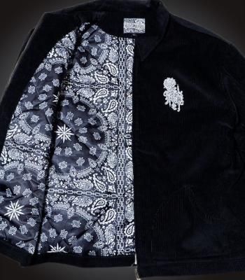 kustomstyle コーデュロイ ジャケット (KSHWJ2521BK) K/S rose bandana corduroy jacket カラー:ブラック