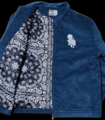 kustomstyle コーデュロイ ジャケット (KSHWJ2521BL) K/S rose bandana corduroy jacket カラー:レイクブルー