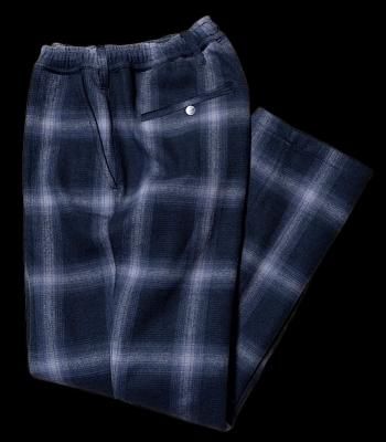 BLUCO ブルコ イージーパンツ (OMBRE CHECK WARM EASY PANTS) カラー:ブラック