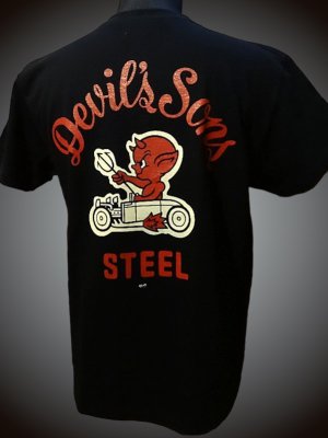 steel-hot rod wear スティール Tシャツ (STL-C017) grimb design カラー：ブラック