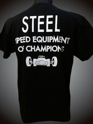 steel-hot rod wear スティール Tシャツ (STL-C029) steel design　カラー：ブラック