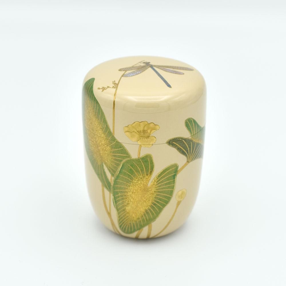 茶道具　智斉作　長棗　欅拭漆　糸蜻蛉蒔絵 茶道具 智斉作 長棗 欅拭漆 糸蜻蛉蒔絵 工芸品