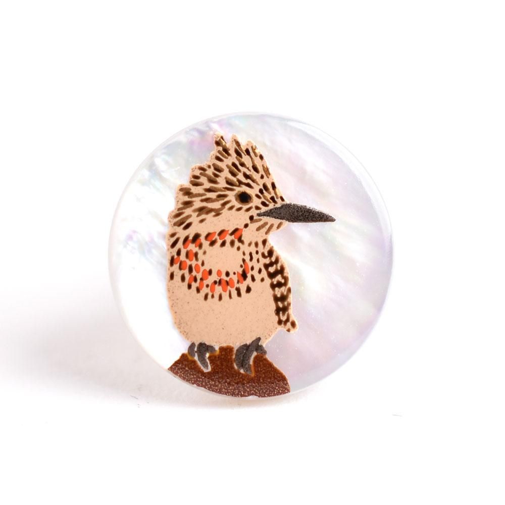 ヤマセミ蒔絵 白蝶貝ピンブローチ Hariya Webshop 針谷蒔絵 ヤマセミ蒔絵 白蝶貝ピンブローチ Hariya Webshop 針谷蒔絵