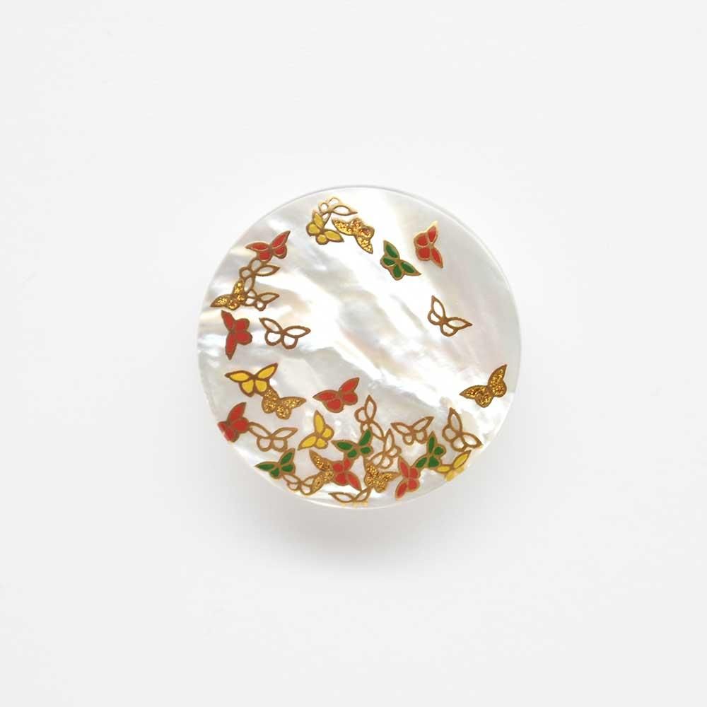 予約販売】胡蝶蒔絵 白蝶貝帯留め - うるしアートはりや通販