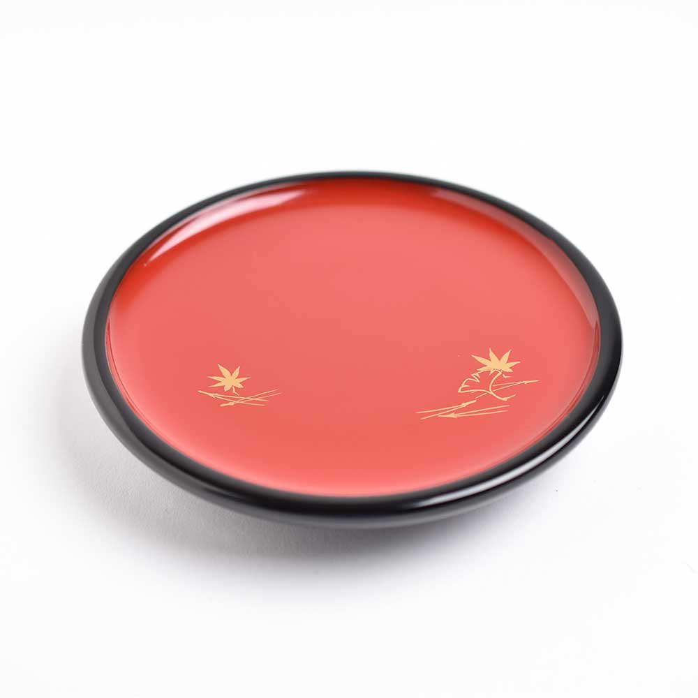 蒔絵 塗豆皿（ 紅葉 ） - うるしアートはりや通販｜針谷蒔絵