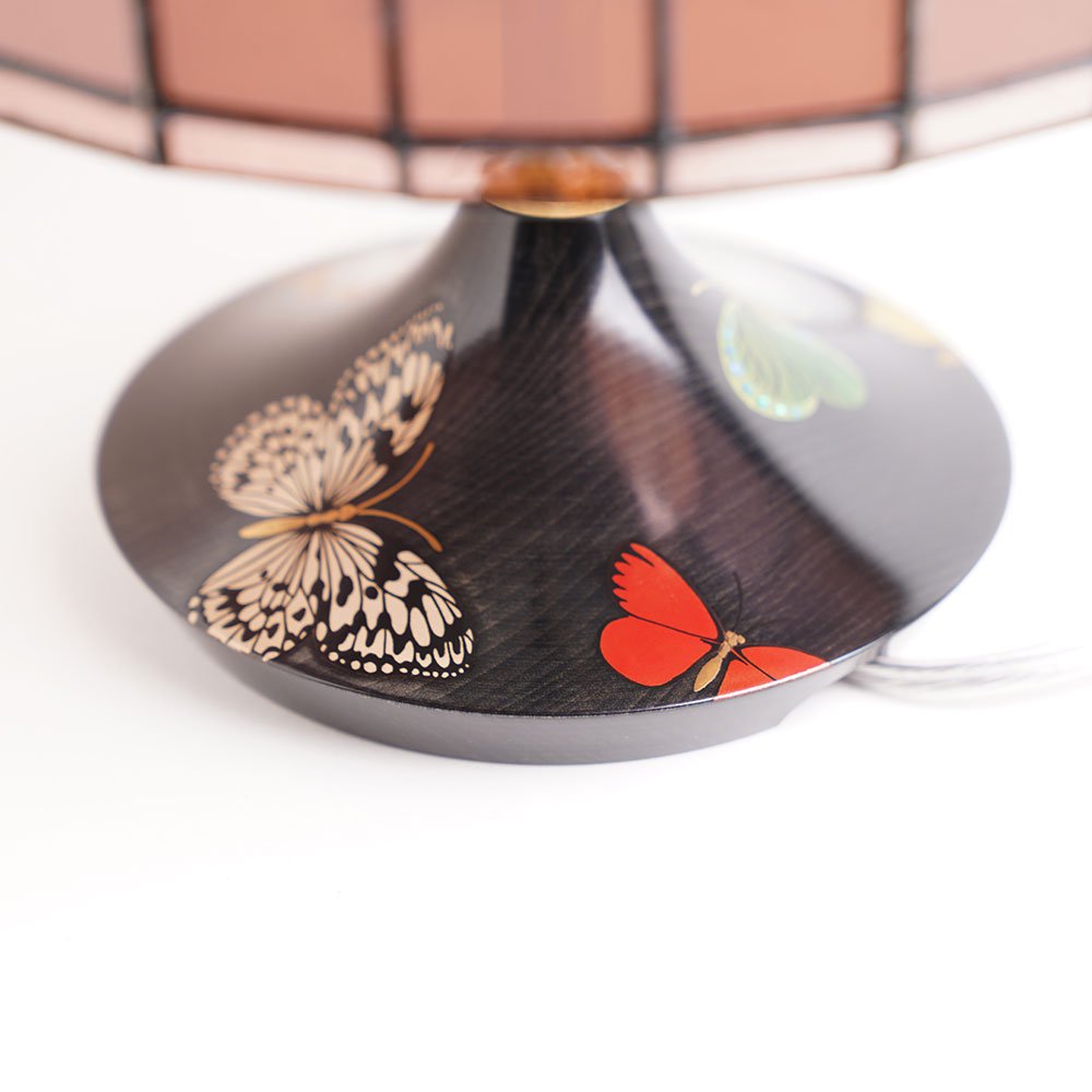 ステンドグラス テーブルランプ 陰翳礼讃（いんえいらいさん） -蝶々- - うるしアートはりや通販｜針谷蒔絵