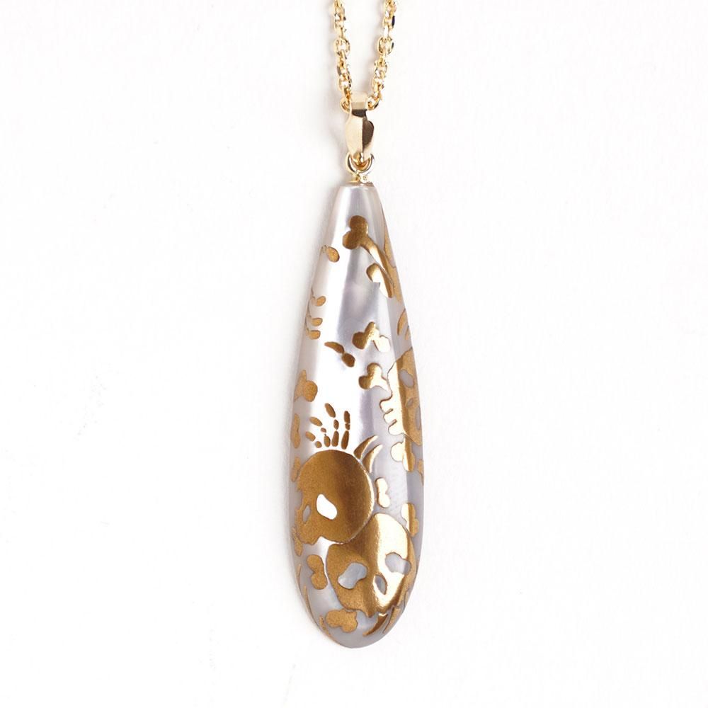 30cm 　托鉢女性と仏画　螺鈿細工貝殻アートタイル 30 螺鈿 ／ Mother‐of‐Pearl Work｜ubushina 産品 伝統工芸 素材