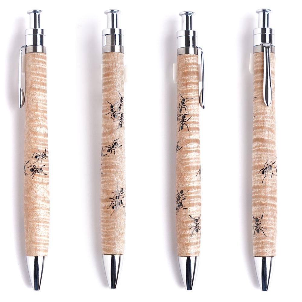 予約販売】蟻蒔絵 楓縮み杢ボールペン - うるしアートはりや通販