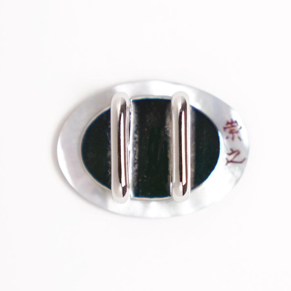 白蝶貝の帯留め 予約販売】七宝蒔絵 白蝶貝帯留め（縦20mm×横28mm） - うるし