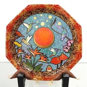 アンティーク雑貨 輪島塗 春帆造 花丸蒔絵 菓子皿(漆器)5枚