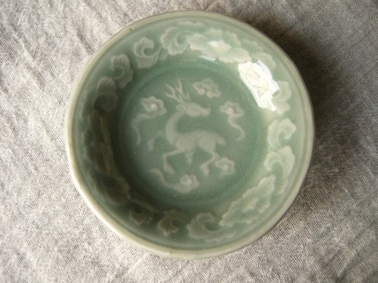 三田青磁 小皿 鹿 - ANTIQUE belle WEB SHOP