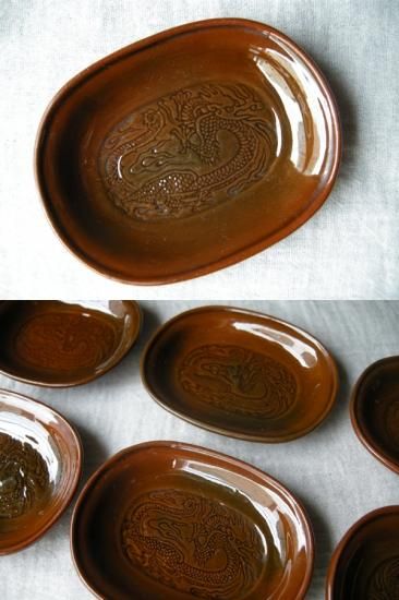 安価 珉平焼 小皿 茶色の小判型 - ANTIQUE belle WEB SHOP 工芸品